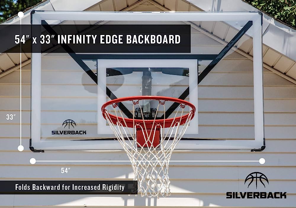 Silverback NXT 54" Wall Mounted Adjustable-Height and Fixed Basketball Hoop with QuickPlay Design