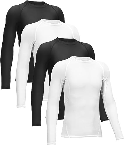 TELALEO 3, 2, 5/1 Pack Boys' Girls' Compression Shirts Youth Long Sleeve Undershirt Sports Moisture Wicking Baselayer