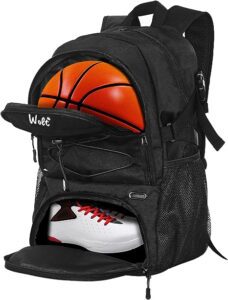 WOLT | Basketball Backpack Large Sports Bag with Separate Ball holder & Shoes compartment, Best for Basketball, Soccer, Volleyball, Swim, Gym, Travel 