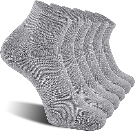 CelerSport 6 Pack Men's Ankle Socks with Cushion, Sport Athletic Running Socks 