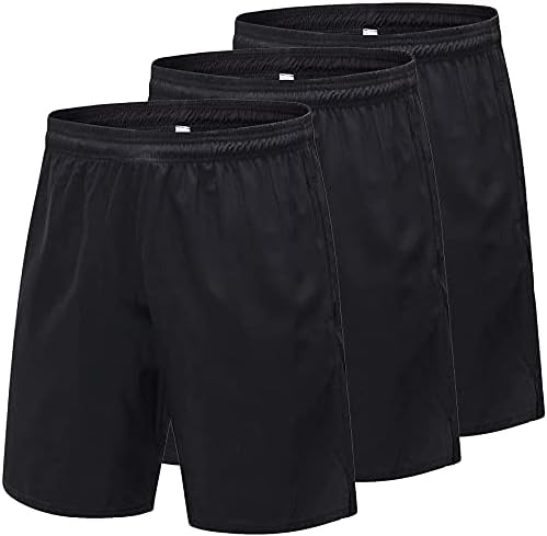 Yuerlian 3 Pack Mens Shorts Quick Dry Running Gym Workout Casual Short with Pockets 