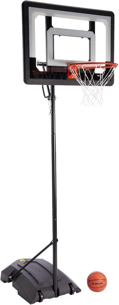 SKLZ Pro Mini Hoop basketball court with Adjustable-Height Pole and 7-Inch Ball