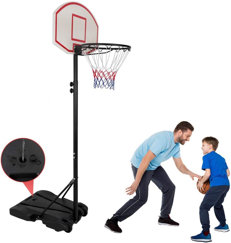 Kids Portable Height Adjustable Basketball Hoop Stand, 28 Inch Backboard, Basketball Goals Indoor/outdoor basketball, 5.5-7 Ft Adjustable Height Basketball Hoop for Youth