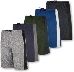 5 Pack:Men's Dry-Fit Sweat Resistant Active Athletic Performance Shorts 5 Pack:Men's Dry-Fit Sweat Resistant Active Athletic Performance Shorts 