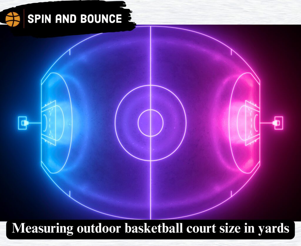 Measuring outdoor basketball court size in yards